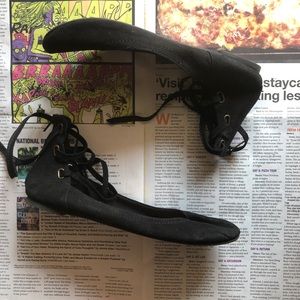 💫SO ankle wrap black ballet flats